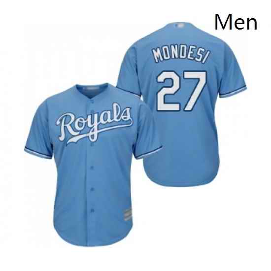 Mens Kansas City Royals 27 Raul Mondesi Replica Light Blue Alternate 1 Cool Base Baseball Jersey